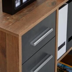 Eckschreibtisch LENA Mit Regal In Old Style/Beton Dunkel -Möbelhaus 95056 3