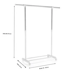 Rollgarderobe SALA In Weiß, Verstellbar -Möbelhaus 95298 3