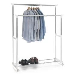 Garderobenwagen CASA In Weiß, 2 Kleiderstangen