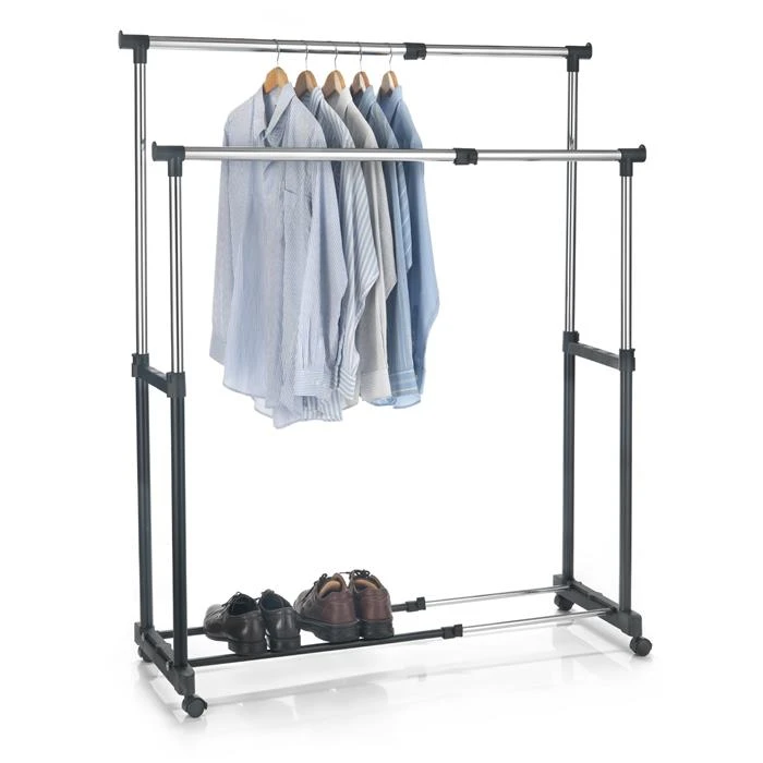 Garderobenwagen CASA In Schwarz, 2 Kleiderstangen 3 Garderobenwagen CASA In Schwarz, 2 Kleiderstangen