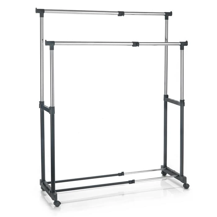 Garderobenwagen CASA In Schwarz, 2 Kleiderstangen 4 Garderobenwagen CASA In Schwarz, 2 Kleiderstangen – Bild 2