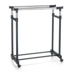 Garderobenwagen CASA In Schwarz, 2 Kleiderstangen 8 Garderobenwagen CASA In Schwarz, 2 Kleiderstangen -Möbelhaus 95301 2