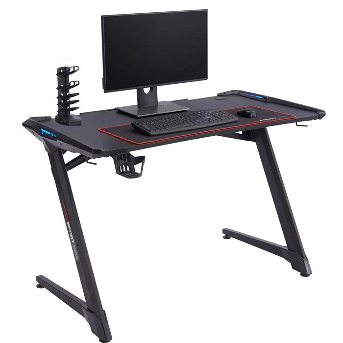 Gaming Tisch RUSH In Schwarz Mit LED Beleuchtung 3 Gaming Tisch RUSH In Schwarz Mit LED Beleuchtung