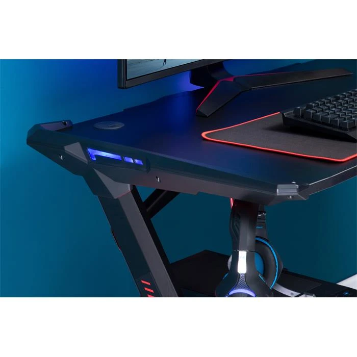 Gaming Tisch RUSH In Schwarz Mit LED Beleuchtung 6 Gaming Tisch RUSH In Schwarz Mit LED Beleuchtung – Bild 4