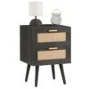 Nachttisch WAMAN Mit 2 Schubladen, Schwarz -Möbelhaus 95333 0