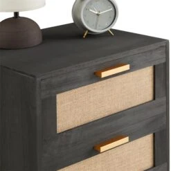 Nachttisch WAMAN Mit 2 Schubladen, Schwarz -Möbelhaus 95333 5