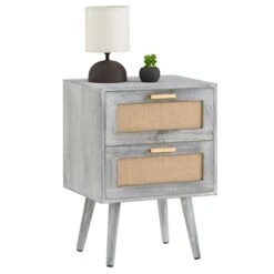 Nachttisch WAMAN Mit 2 Schubladen, Grau