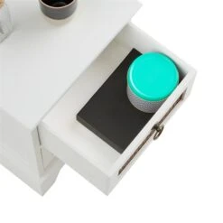 Nachttisch PADMA Mit 2 Schubladen Und Wiener Geflecht, Weiß -Möbelhaus 95338 4