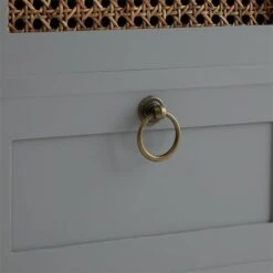 Nachttisch RAJA Mit 3 Schubladen Und Wiener Geflecht, Grau -Möbelhaus 95340 6