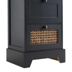 Nachttisch RANI Mit 2 Schubladen Und Wiener Geflecht, Schwarz -Möbelhaus 95345 5