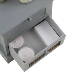 Nachttisch RANI Mit 2 Schubladen Und Wiener Geflecht, Grau -Möbelhaus 95346 4