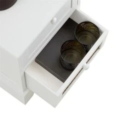 Nachttisch RANI Mit 2 Schubladen Und Wiener Geflecht, Weiß -Möbelhaus 95347 4