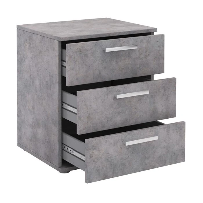 Nachttisch MARIELLA Betonoptik Mit 3 Schubladen 4 Nachttisch MARIELLA Betonoptik Mit 3 Schubladen – Bild 2