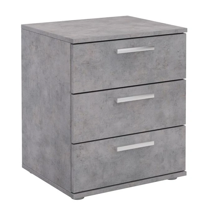 Nachttisch MARIELLA Betonoptik Mit 3 Schubladen 5 Nachttisch MARIELLA Betonoptik Mit 3 Schubladen – Bild 3