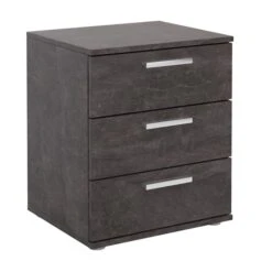 Nachttisch MARIELLA In Beton Dunkel Mit 3 Schubladen 7 Nachttisch MARIELLA In Beton Dunkel Mit 3 Schubladen -Möbelhaus 95422 2