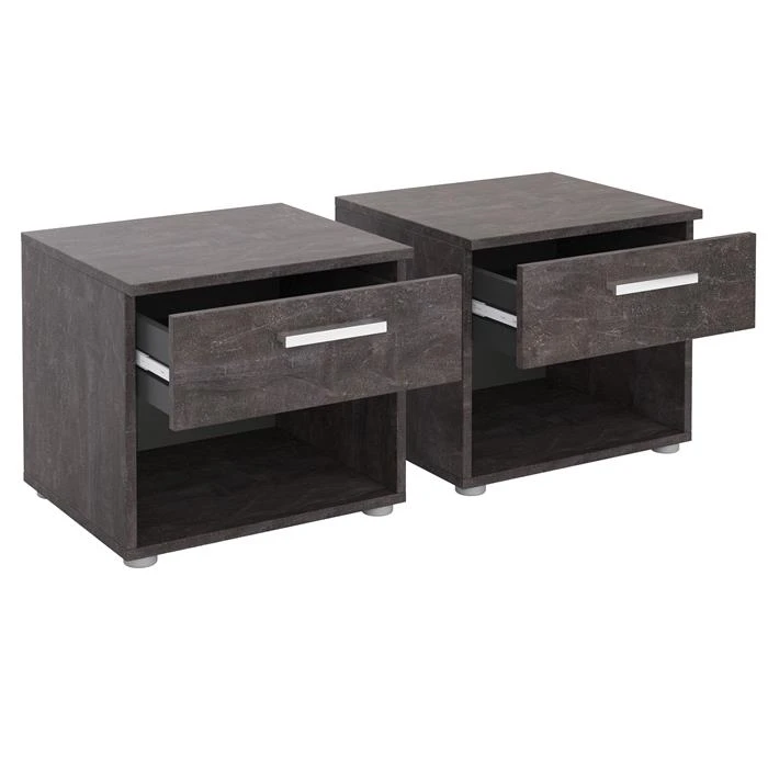 Nachttisch MARY Im 2er Set In Beton Dunkel 4 Nachttisch MARY Im 2er Set In Beton Dunkel – Bild 2