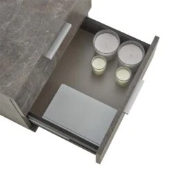 Nachttisch MAXIMA In Beton Dunkel Mit 2 Schubladen -Möbelhaus 95435 4 N