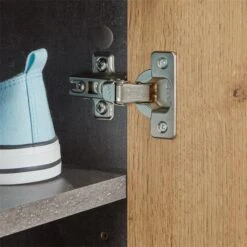 Schuhschrank LENNIS 2 Türen In Beton Dunkel/Wotan Eiche -Möbelhaus 95451 4