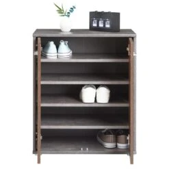 Schuhschrank LENNIS 2 Türen In Old Style/Beton Dunkel -Möbelhaus 95470 3