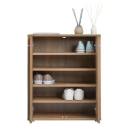 Schuhschrank LENNIS 2 Türen In Eiche Dunkelbraun -Möbelhaus 95471 3