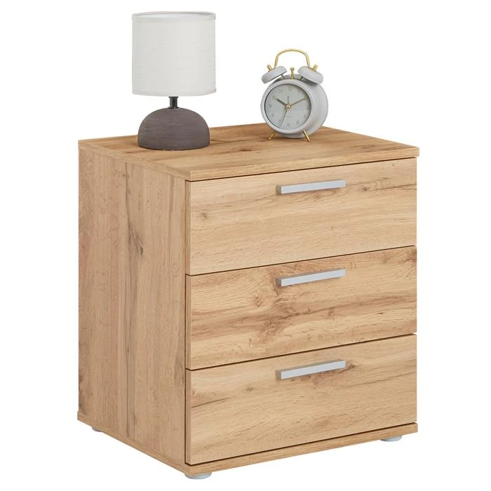 Nachttisch MARIELLA In Wotan Eiche Mit 3 Schubladen 3 Nachttisch MARIELLA In Wotan Eiche Mit 3 Schubladen