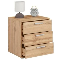 Nachttisch MARIELLA In Wotan Eiche Mit 3 Schubladen 10 Nachttisch MARIELLA In Wotan Eiche Mit 3 Schubladen -Möbelhaus 95472 2