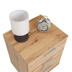 Nachttisch MARIELLA In Wotan Eiche Mit 3 Schubladen 11 Nachttisch MARIELLA In Wotan Eiche Mit 3 Schubladen -Möbelhaus 95472 3