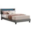 Polsterbett CARIBO 120x200 Cm, LED Beleuchtung, Kunstleder Grau -Möbelhaus 95531 0