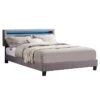 Polsterbett LEXINGTON 140x200 Cm, LED Beleuchtung, Stoff Grau -Möbelhaus 95534 0