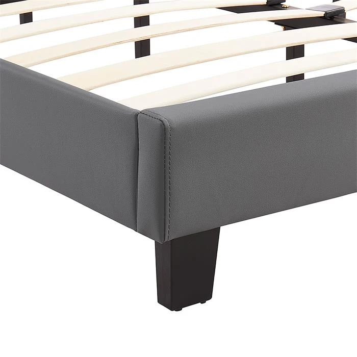 Polsterbett COLUMBUS 140x200 Cm, LED Beleuchtung, Kunstleder Grau 7 Polsterbett COLUMBUS 140x200 Cm, LED Beleuchtung, Kunstleder Grau – Bild 5