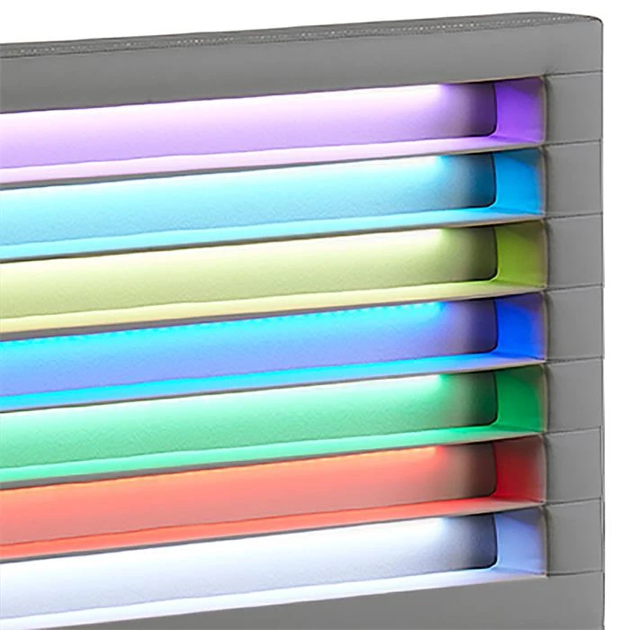 Polsterbett COLUMBUS 140x200 Cm, LED Beleuchtung, Kunstleder Grau 8 Polsterbett COLUMBUS 140x200 Cm, LED Beleuchtung, Kunstleder Grau – Bild 6