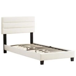 Polsterbett TUCSON 90x200 Cm, Stoff Weiß -Möbelhaus 95541 2