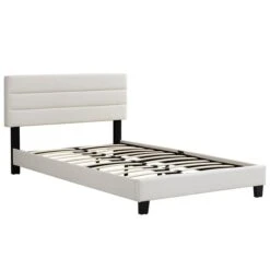 Polsterbett GREENPORT 120x200 Cm, Kunstleder Weiß -Möbelhaus 95552 1