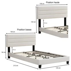 Polsterbett GREENPORT 120x200 Cm, Kunstleder Weiß -Möbelhaus 95552 5