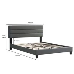 Polsterbett BEDFORD 140x200 Cm, Kunstleder In Grau -Möbelhaus 95558 4