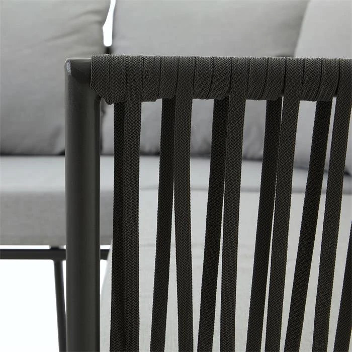 Gartenmöbel Set JAKARTA Mit Seilbespannung Und Polster In Grau 8 Gartenmöbel Set JAKARTA Mit Seilbespannung Und Polster In Grau – Bild 6