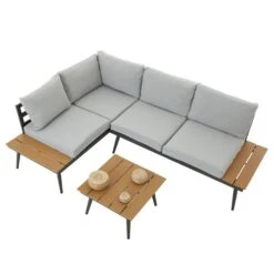 Gartenmöbel Set PAROS Aus Alu, Mit Sitzpolster In Grau -Möbelhaus 95608 3