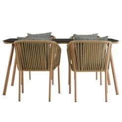 Gartenmöbel Set CAPO Aus Alu, Mit Seilbespannung In Beige -Möbelhaus 95612 1