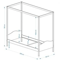 Himmelbett NADINE 90x200 Cm -Möbelhaus Nadine Skizze