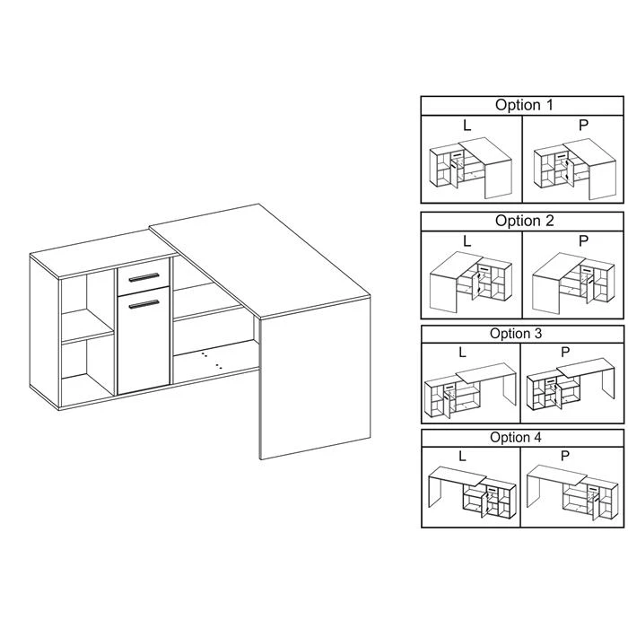 Eckschreibtisch DIEGO Mit Regal In Sonoma Eiche 5 Eckschreibtisch DIEGO Mit Regal In Sonoma Eiche – Bild 3